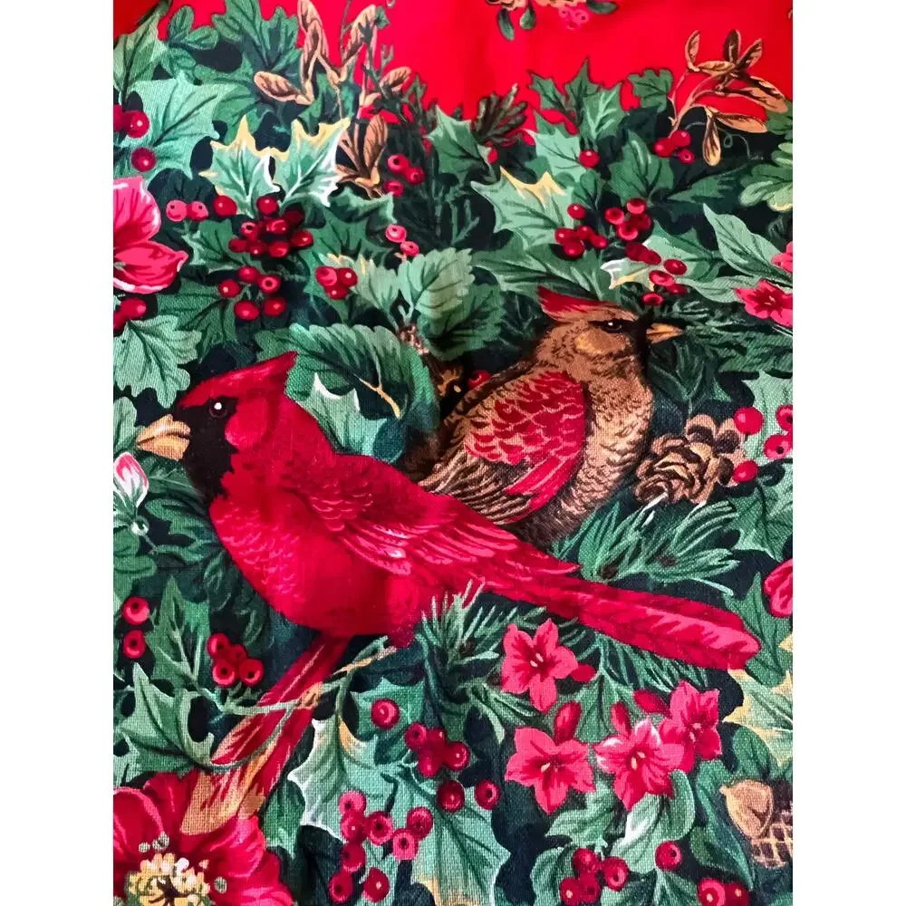 Vintage Cardinal Christmas Half Apron